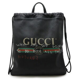 GUCCI Black Leather Backpack